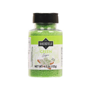 Green sugar container, 4.3 oz (122g), with BAKERSFIELD label and black cap