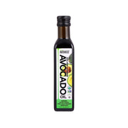 AVOHASS unrefined avocado oil bottle with black cap, amber glass, 250 mL