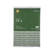 Roasted seaweed snack package, unseasoned, 12g, green pouch with patterned strip