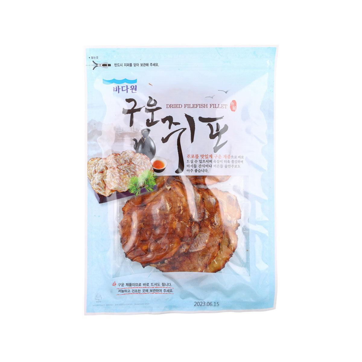 BADAONE seasoned grilled dried filefish pouch with browned fillet slices