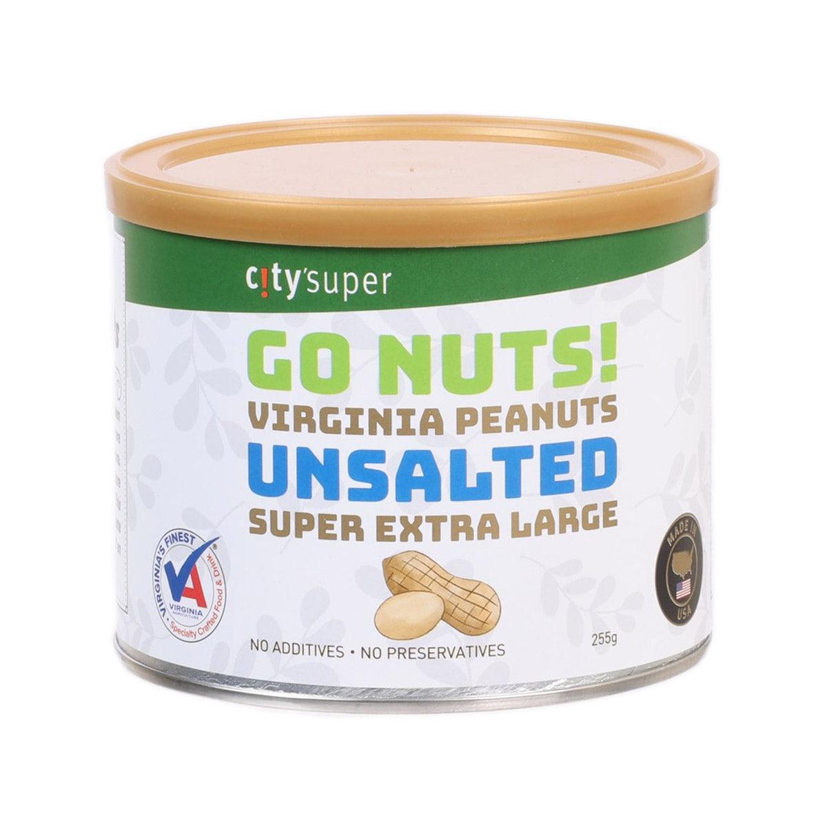 CITYSUPER Go Nuts unsalted Virginia peanuts jar with lid, 255g