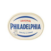 Philadelphia original cream cheese tub, 150g, blue-and-white label on cream lid