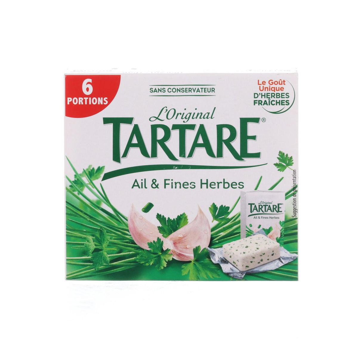 TARTARE garlic and herbs cream cheese portions, 6 pack box