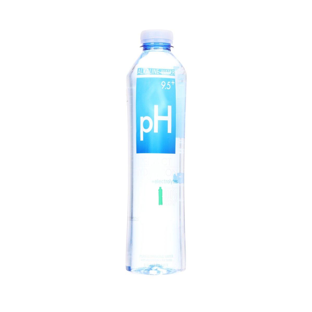 1L alkaline water bottle with pH 9.5+ label