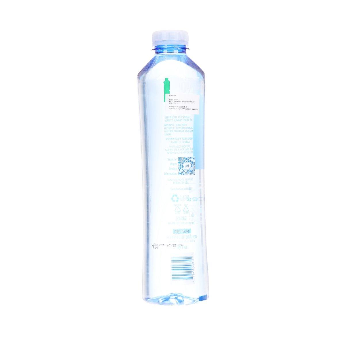 1L alkaline water bottle with barcode and back label