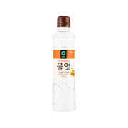 Corn syrup bottle with brown cap and clear body, orange label, 700g size