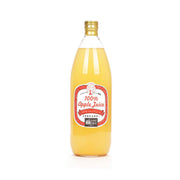100% apple juice bottle, 1000 mL, front label with red badge