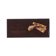 Caramel milk chocolate bar box with nut-studded pieces artwork
