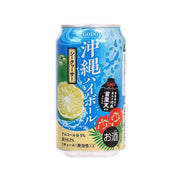 GODO Okinawa shikuwasa highball can with blue label and citrus graphics
