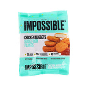 Plant-based chicken nuggets pouch with IMPOSSIBLE label and nugget photo
