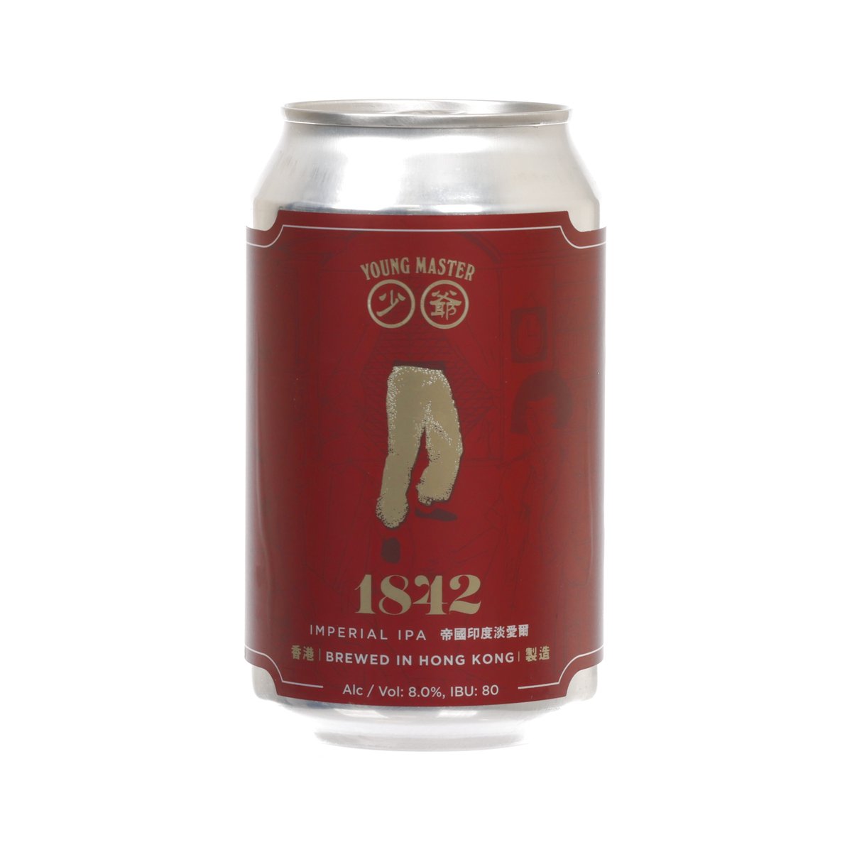 YOUNG MASTER 1842 Imperial IPA beer can, red front label