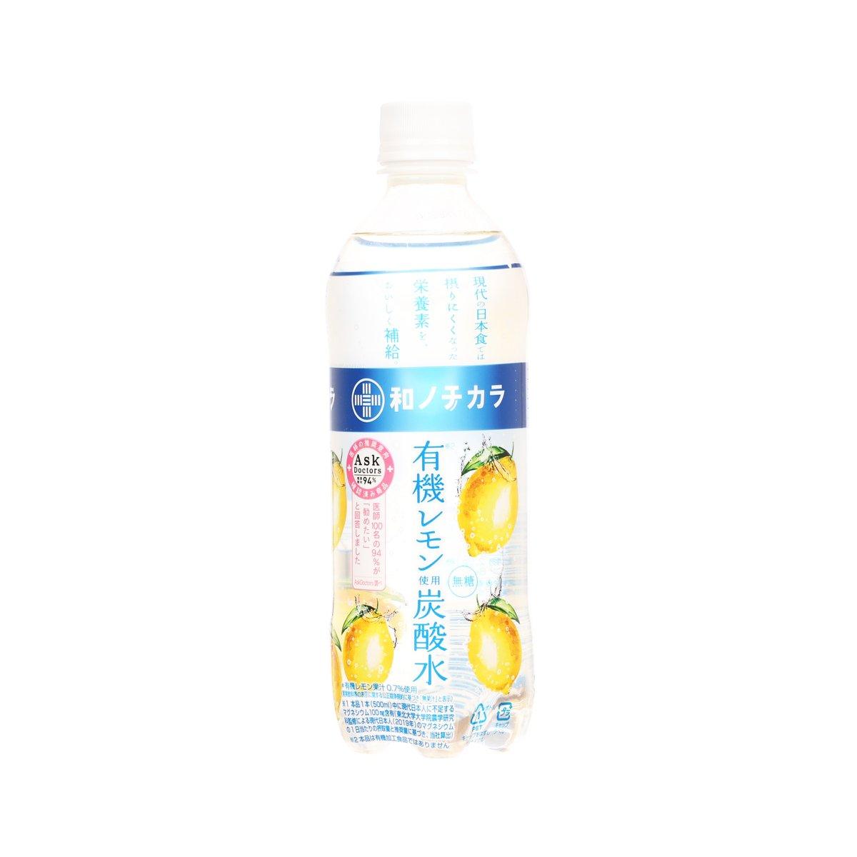 DYDO PET lemon soda water no sugar, 500 mL bottle with side label