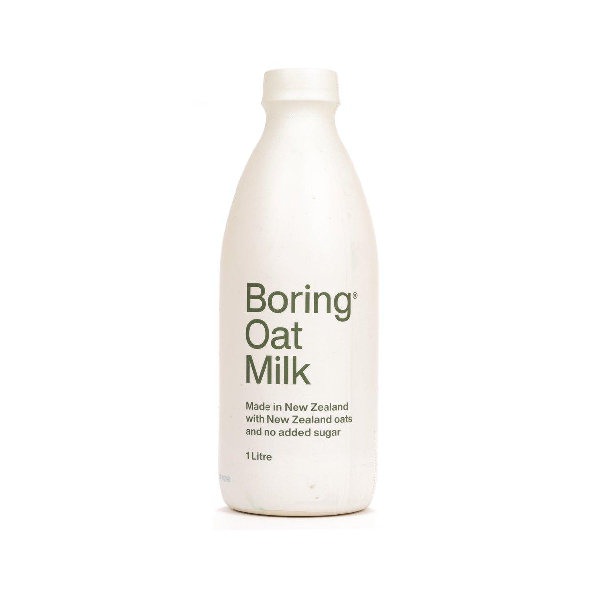 Oat milk bottle, BORING Original No Added Sugar, 1 L, front label