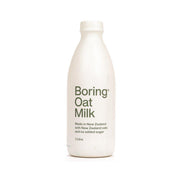 Oat milk bottle, BORING Original No Added Sugar, 1 L, front label
