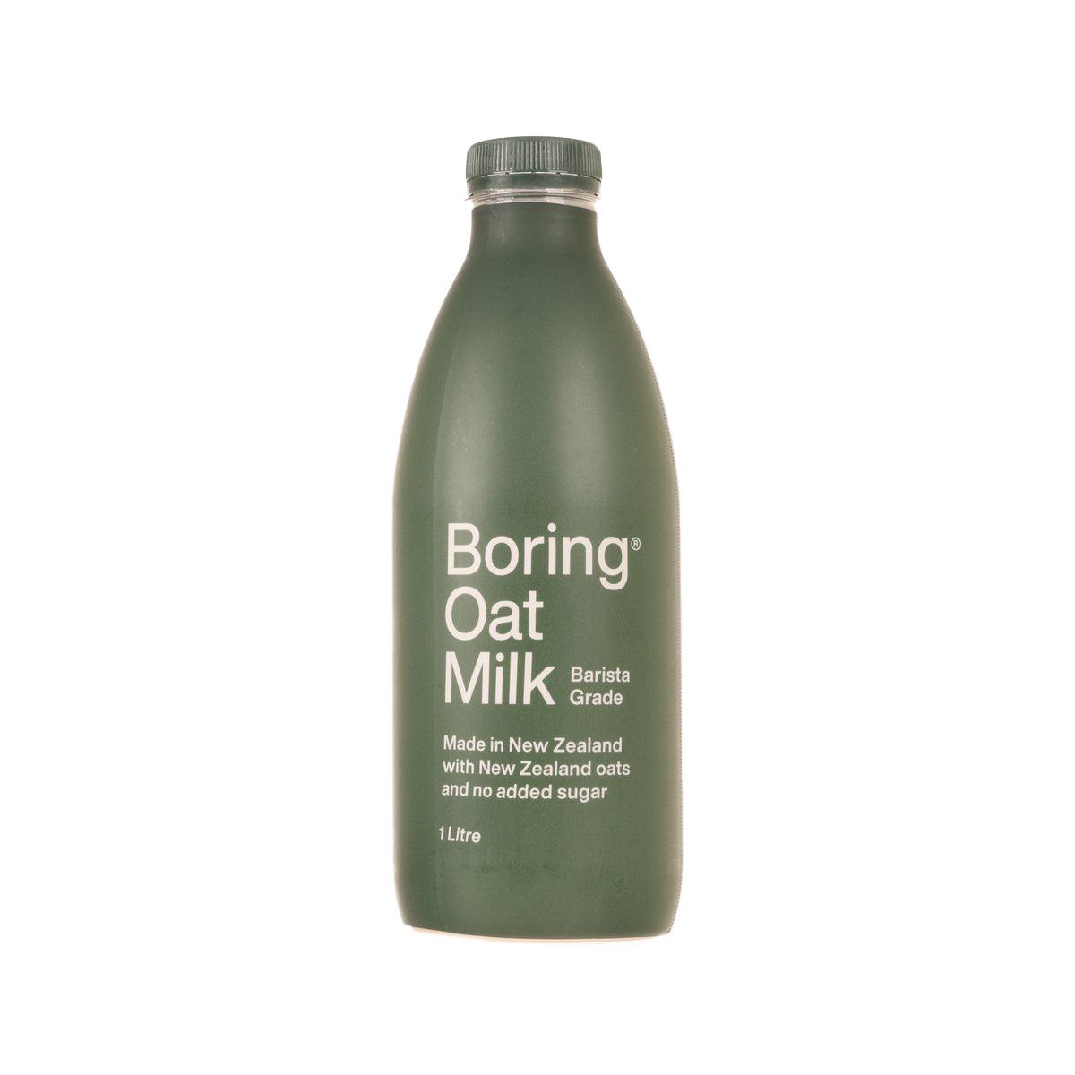 Boring Oat Milk Barista Grade no added sugar 1L bottle, green label