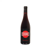Fleurie red wine bottle, front label with red ribbon and Fleurie text.