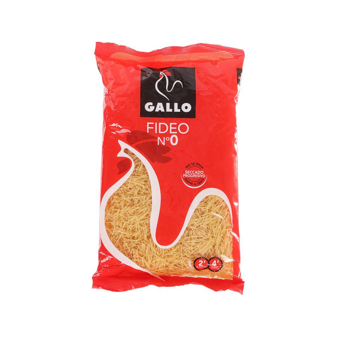 Red GALLO Fideo No.0 dried pasta bag, 250g, shredded strands