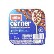 Muller Corner milk chocolate digestive yogurt pot, 124g