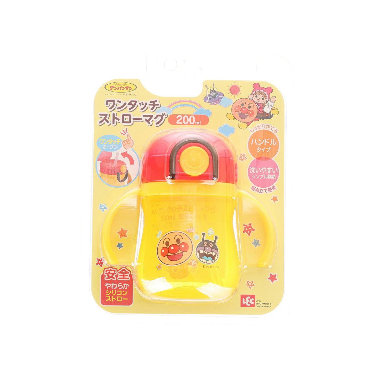 200mL one-touch straw mug with Anpanman character on yellow cup, red lid