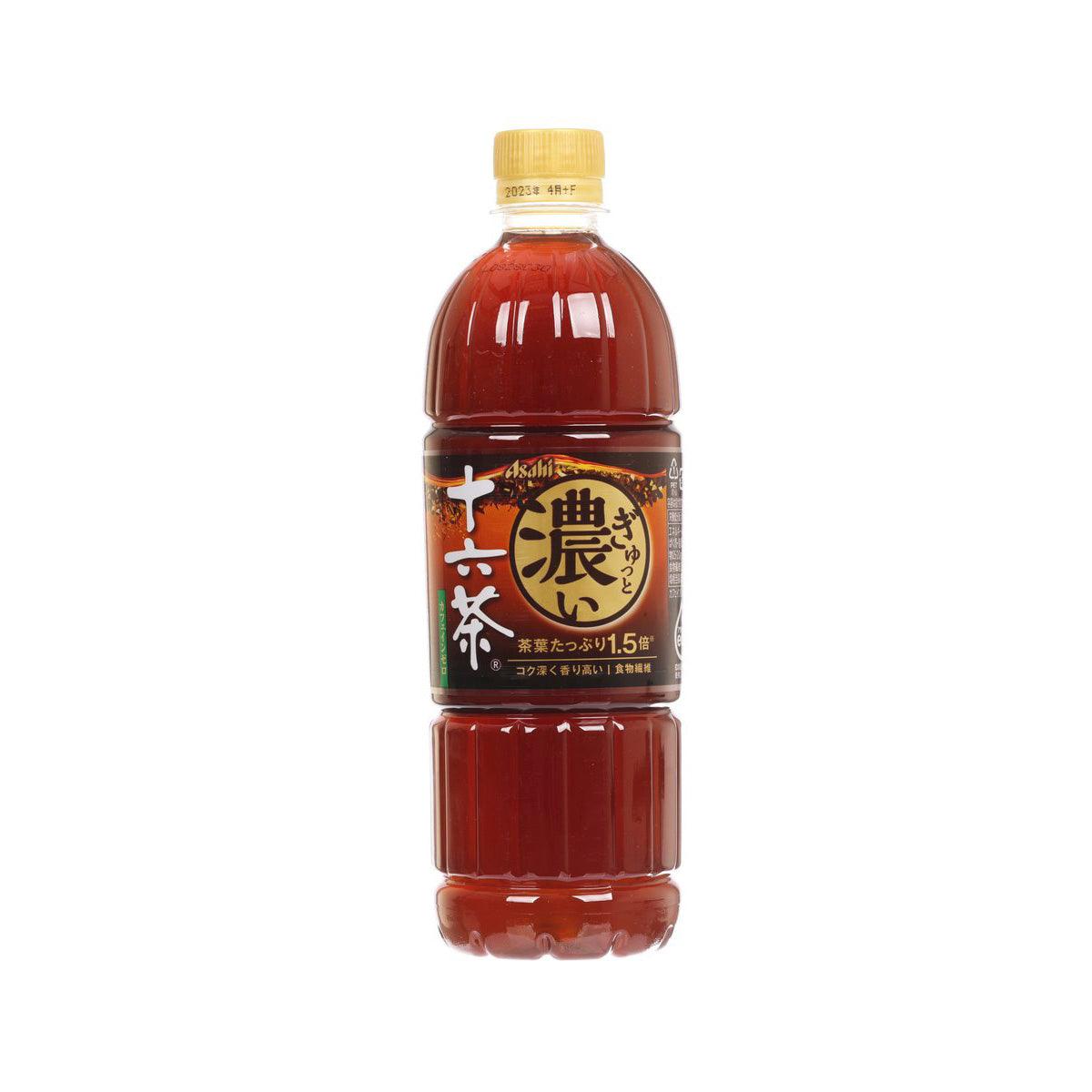ASAHI Jurokucha blended tea bottle, 630 mL, amber-red with yellow cap