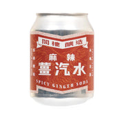 MEZZANINE MAKERS spicy ginger soda can, red label with bold white text
