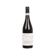 Wine bottle with front label, dark glass, black cap