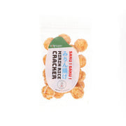 CITYSUPER mirin rice crackers bag with golden round crackers, front label