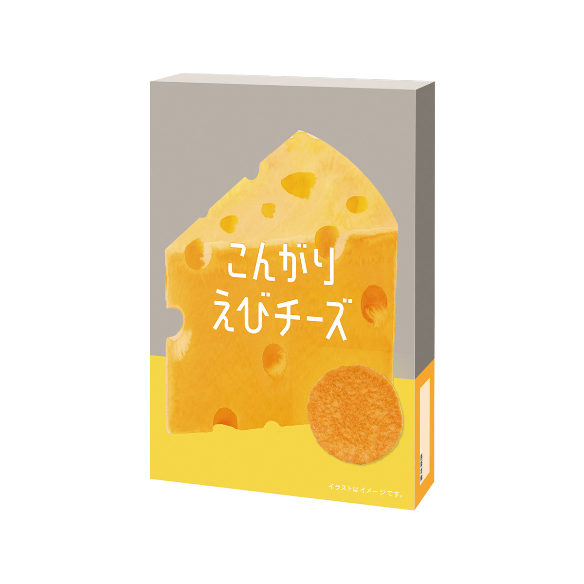 KEISHINDO cheese shrimp cracker 6-pack box with yellow cheese wedge graphics