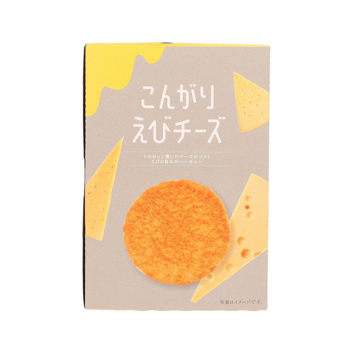 KEISHINDO cheese shrimp cracker 6-pack box with orange cracker and cheese graphic