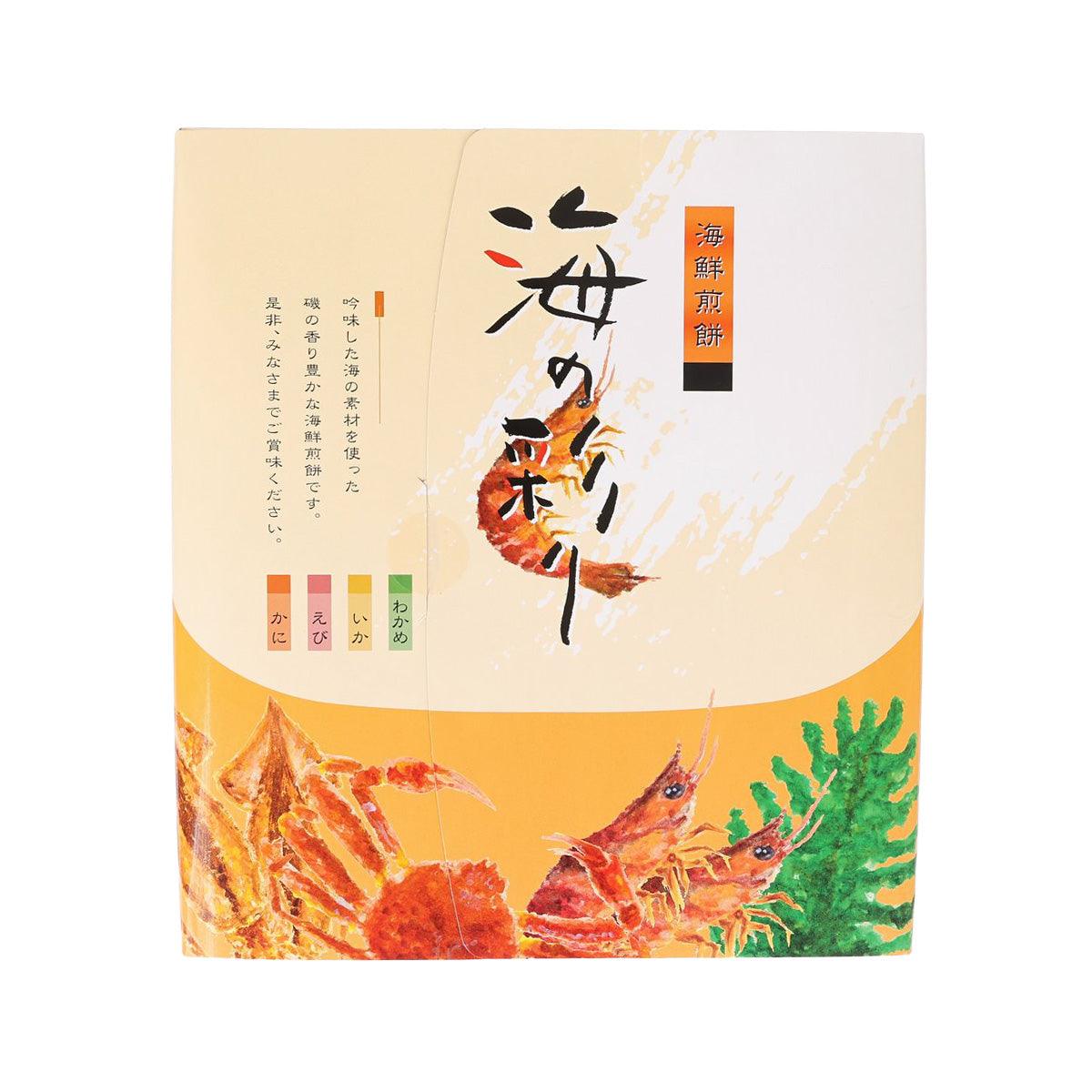 Seafood cracker assortment package with colorful shrimp illustration