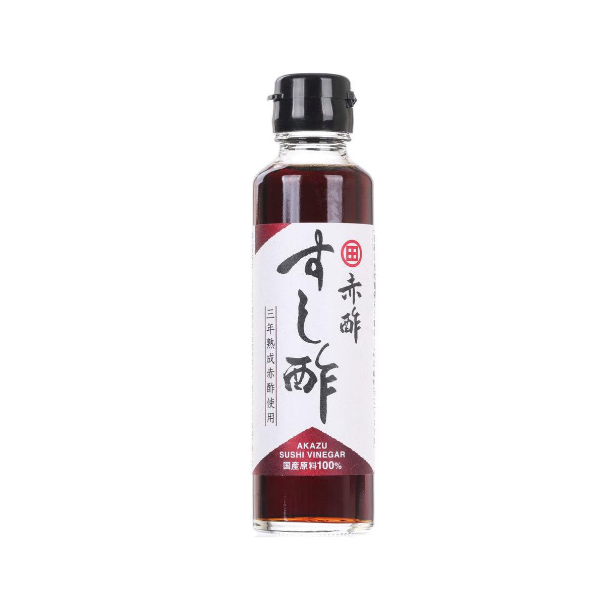 Red sushi vinegar bottle (150 mL) with dark cap, glass, front label