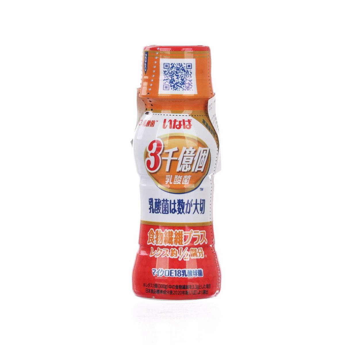 INABA lactic acid drink bottle, 65 mL, red-orange label with front panel
