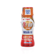 INABA lactic acid drink bottle, 65 mL, red-orange label with front panel