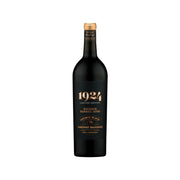 Cabernet Sauvignon wine bottle, dark glass, gold and black label