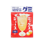 Gummy candy mix juice flavor pouch, red bag with yellow gummy graphic
