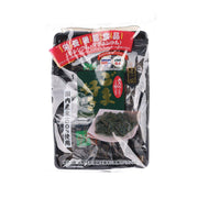 Black sesame rice cracker bag with dark sesame crackers inside