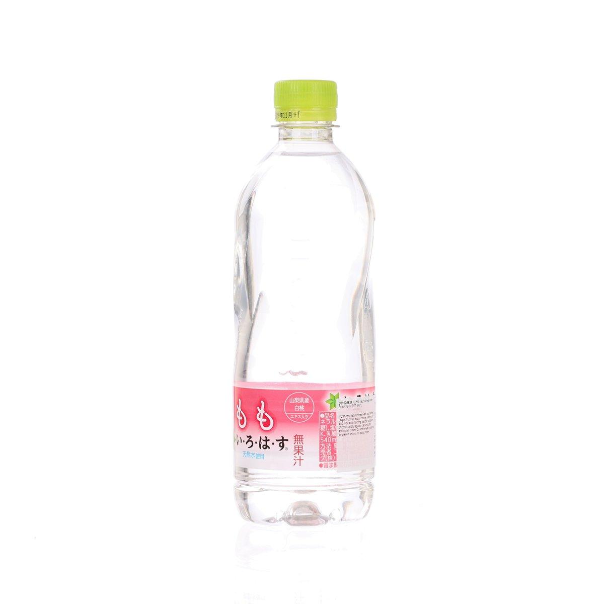 I-LOHAS clear PET mineral water bottle with green cap and pink label band