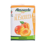ALMAVERDE organic apricot nectar carton, front label with apricots and 200 mL