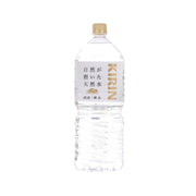 KIRIN natural mineral water bottle, 2L, clear plastic with gold cap
