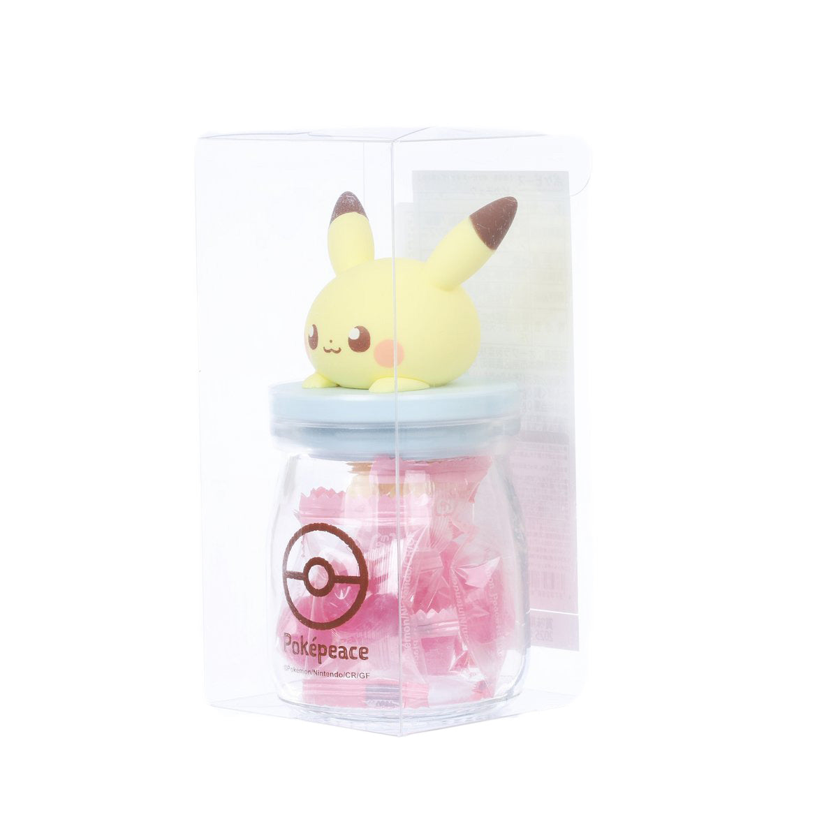 Pokemon Pikachu figure bottle with candy in clear plastic container