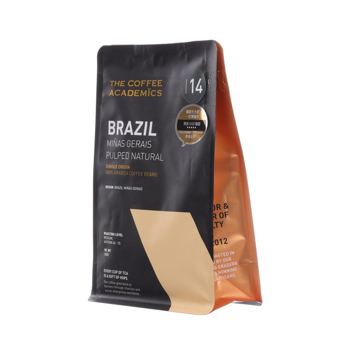 THE COFFEE ACADEMICS coffee bean pouch, Brazil Minas Gerais pulped natural (angled)