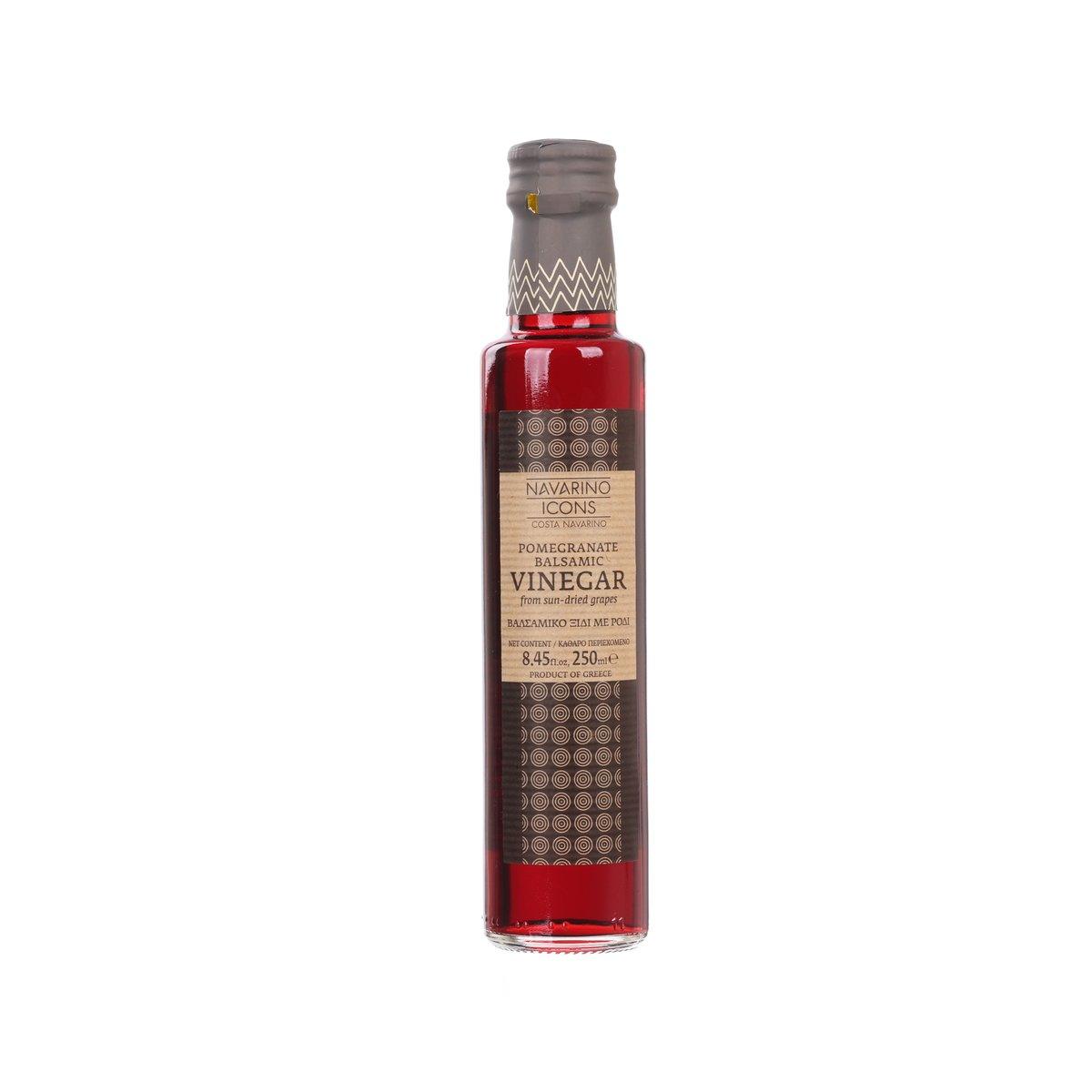 NAVARINO ICONS pomegranate balsamic vinegar bottle, 250 mL glass with label