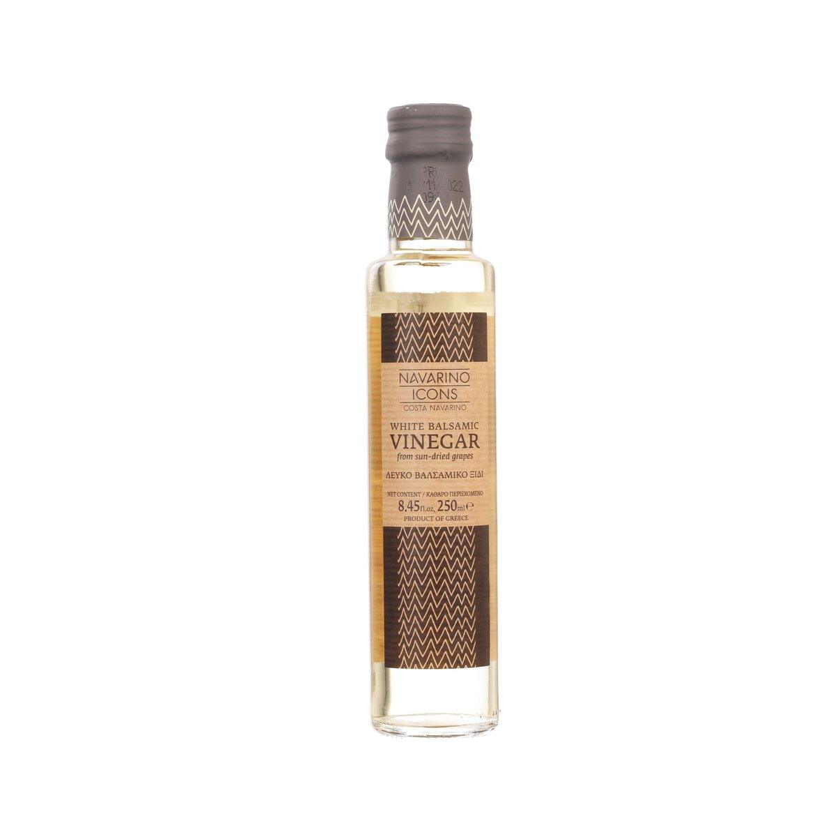 NAVARINO ICONS white balsamic vinegar bottle, 250 mL, front label