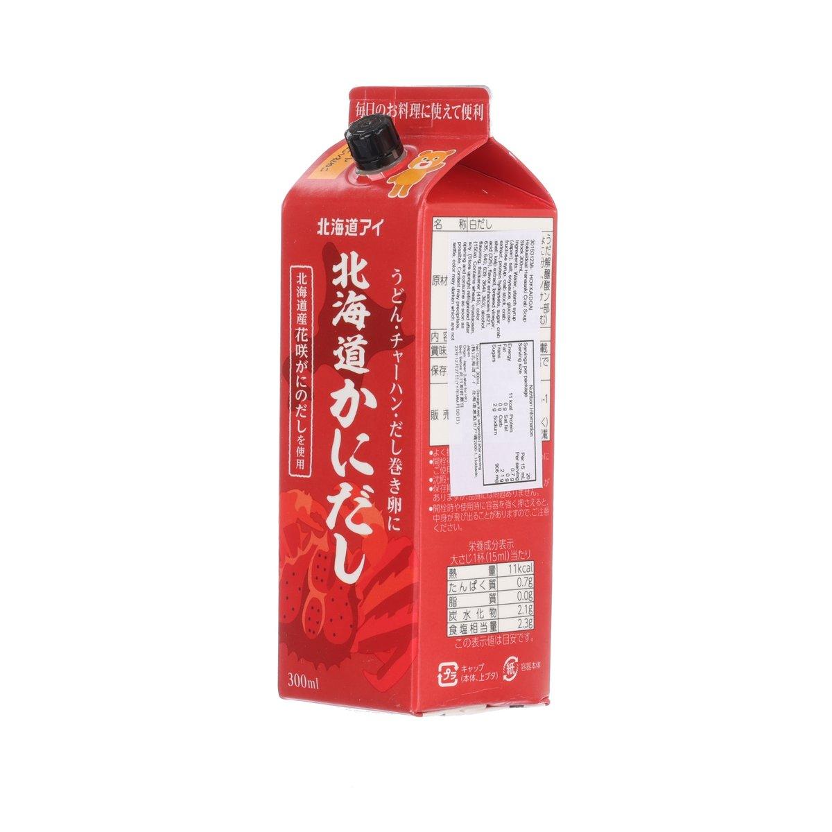 HOKKAIDOAI crab soup stock carton, 300 mL, back label panel on red pack