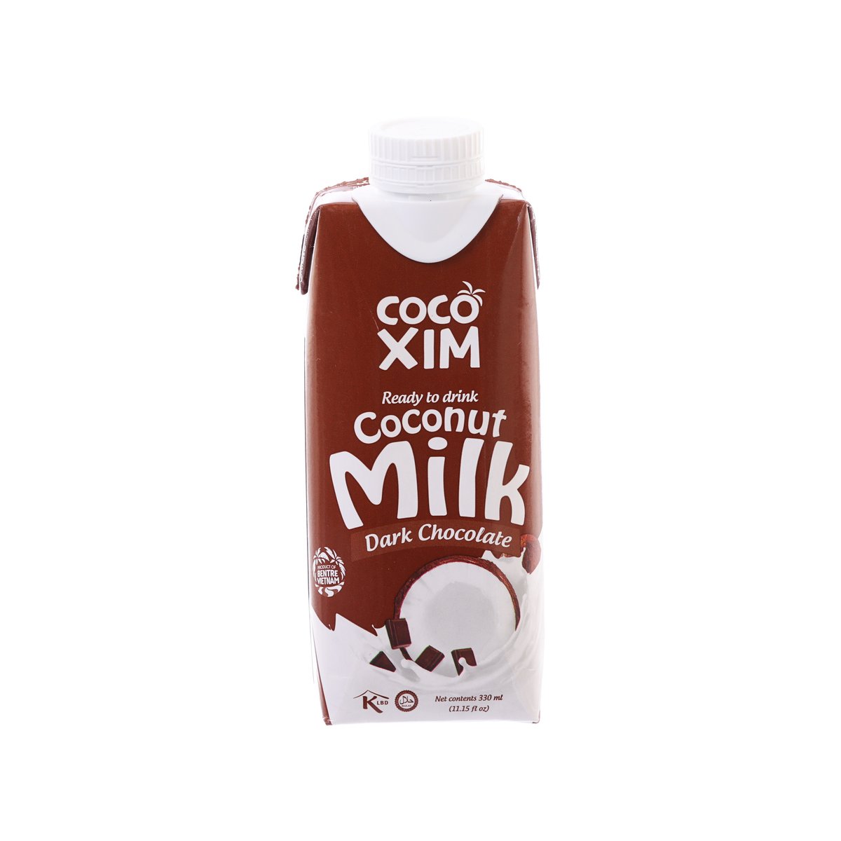 Coco XIM dark chocolate coconut milk carton, 330 mL, ready-to-drink