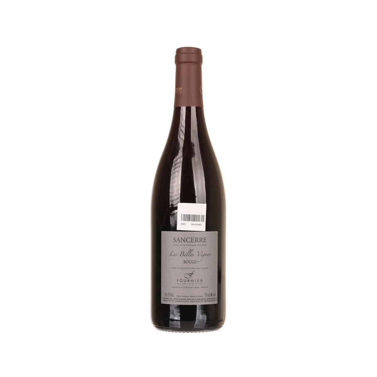 DOMAINE FOURNIER Sancerre red wine bottle, back label with barcode, brown glass