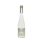 Sparkling sake bottle, 500 mL, with gold cap and pale white label