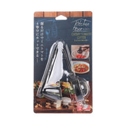 Cherry tomato cutter utensil in clear blister pack, metallic blade and dark handle