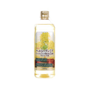 High oleic canola oil bottle 1000g with front label and clear golden liquid