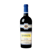 Wine bottle of ROMBAUER Napa Valley Cabernet Sauvignon with blue neck and label